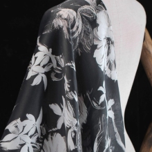 Custom Print Pure Silk Floral Organza Satin Fabric