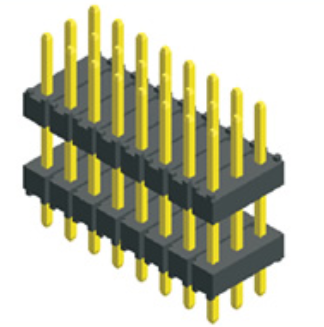 Aguja recta de plástico doble de tres filas de paso de 2.00 mm