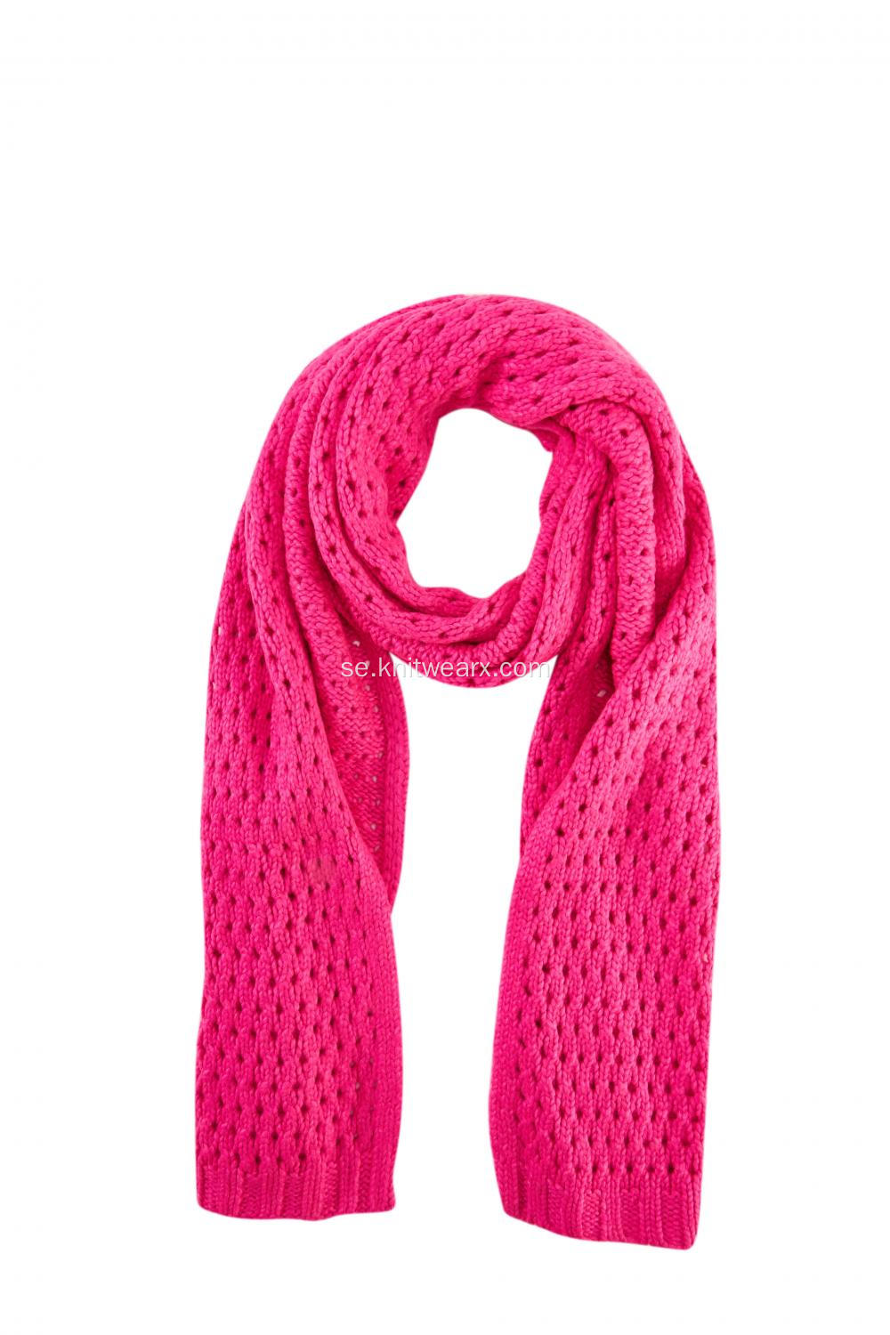 Girl's Sticked Pointelle Warm Scarf