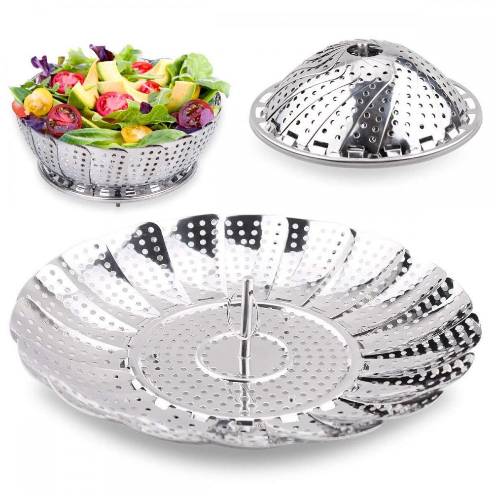 Stainless Steel Folding Collapsible Vegetable Steamer Basket