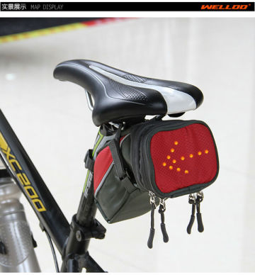 Bicycle Rear Brake Light saddle bags with Led Lighting Indicator Bicycle Turn signal