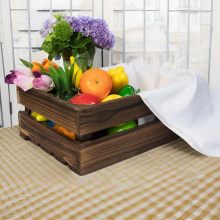 Antique Wooden Desktop Organizer - Brown Decorative Storage Trunk Set