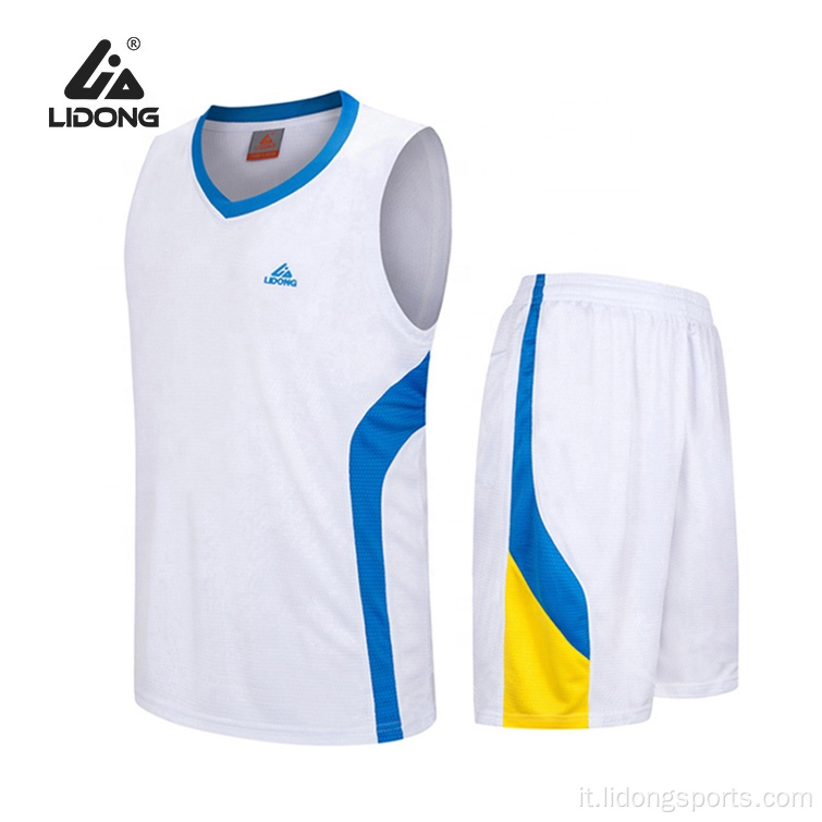 Design di maglia da basket universitario personalizzato Lidong