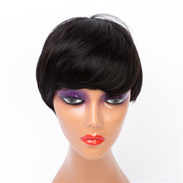 For Black Women Wholesale Cheap Short Bob Wig Natural Color Full Machine Made Human Hair Wigs Brazilian Remy Hair