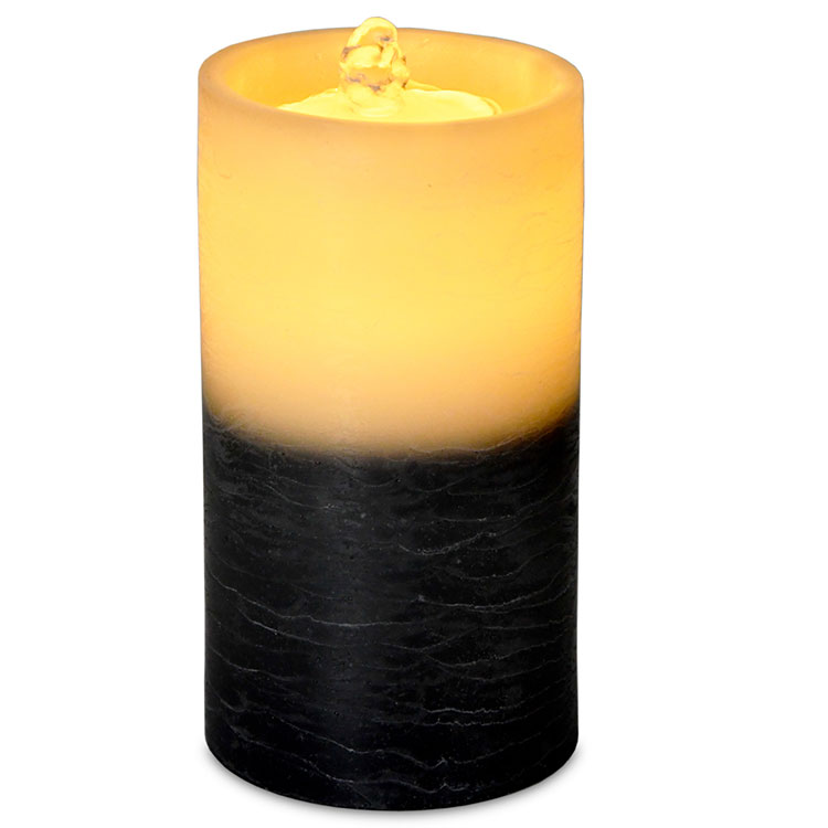 Bubbling Water Wick Led Pillar Candle Fountain