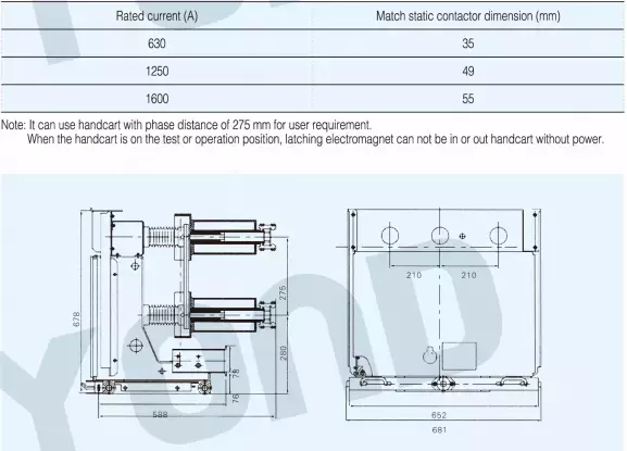 PT disconnector Isolated handcart for 12kv 24kv switchgear cabinet