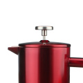 Elegant Red Stainless Steel French Press Coffee Maker