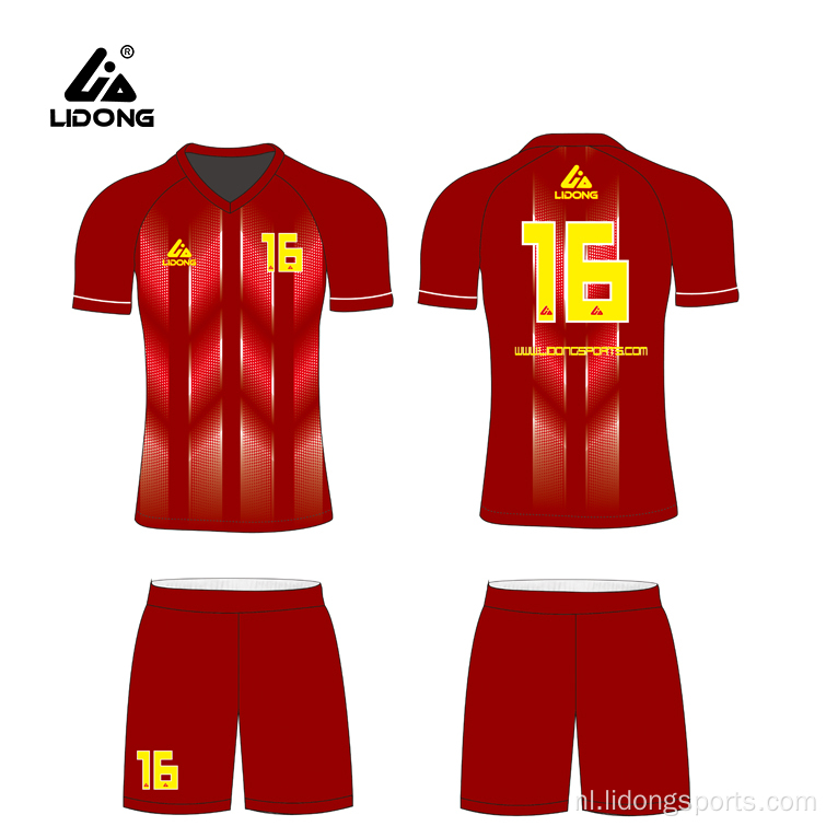 Hoogwaardige aangepaste voetbaluniforme jersey set -kits