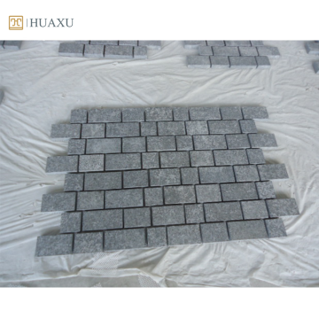Black Basalt Pavers - Huaxu China Supplier G684 Basalt Cobble Stone on Mesh Cobble Stone Pavers