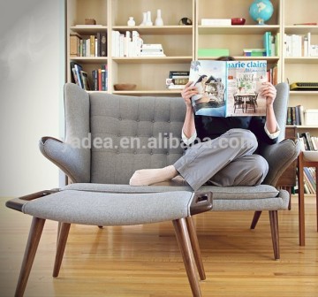 Hans Wegner style grey Papa Bear chair replica