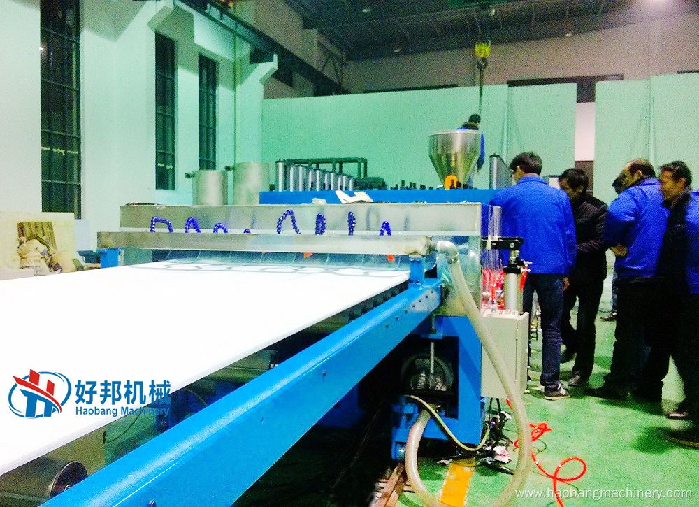 Wood plastic composite plate production line