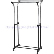 Metal Chrome Clothes Rack Double Pole