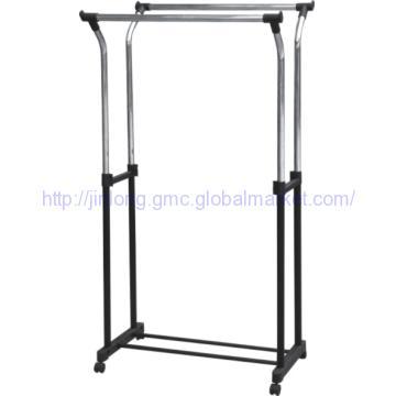 Chrome Clothes Rack Double Pole