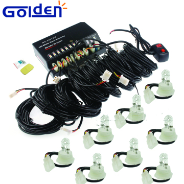 8 bulb Emergency Vehicle Surface Mount strobe kit warning led hideaway strobe light