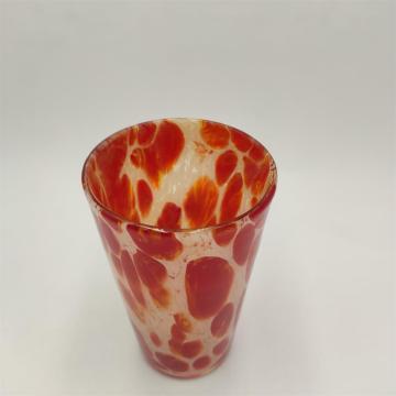 Swirl white and red highball glass