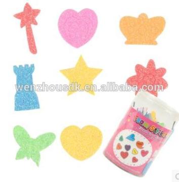 Non toxic education toy bling glitter letter number recycled eva foam sheets