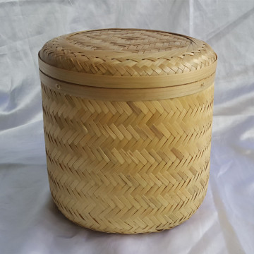 Chinese traditional bamboo weave funeral casket handmade design