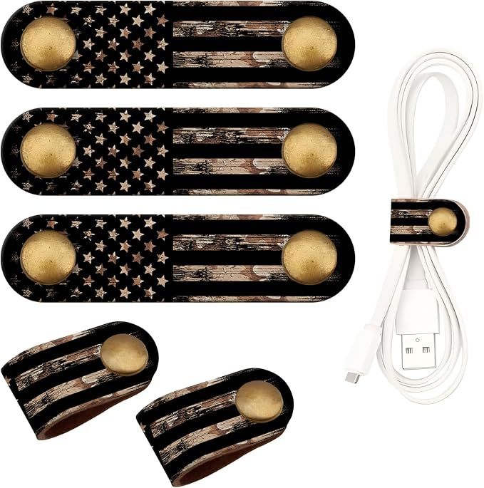 5 Pack Premium Leather Cord Keepers