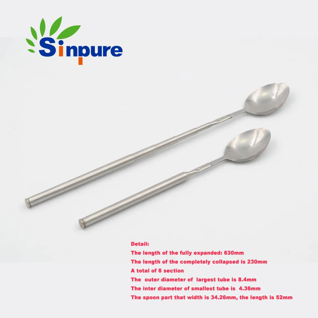 Camping Tableware Retractable Spoon Fork Convenient to Carry Aluminum Telescopic