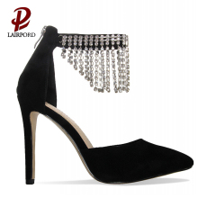 newest design blakc stiletto shoes for women