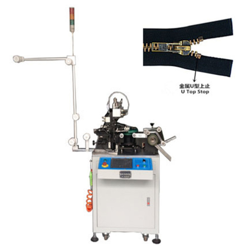 오픈 엔드 메탈 지퍼 상단 정지 장착 기계