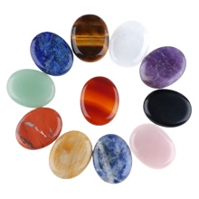 Gemstone Oval Shape Slice Pendant Natural Stone Oval Charm Pendant 22X28MM Oval Gemstone Disc Ornament