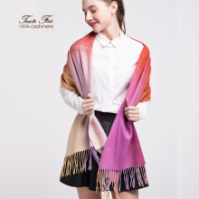 Warmth twilled colorful cashmere shawl for women
