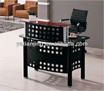 modern glass top office front desk