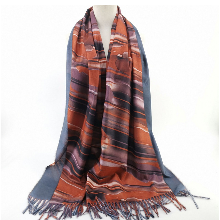 ready to ship winter warm  wrap striped  crinkle scarf