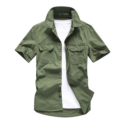 Explosive Style Cotton Workwear Plus Size Men's Shirt