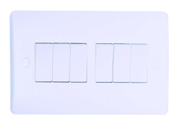 10 AMP 6 Gang 1 Way Switch