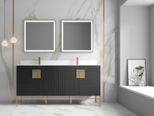 Luxury Wooden Double Sink Mirror Bathroom Vanity Cabinets