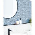 Blue irregular pattern glass mosaic tiles for bathroom