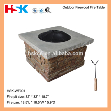 Square Firewood Fire Table, Outdoor Steel Fire Pits, MGO Fire Pits