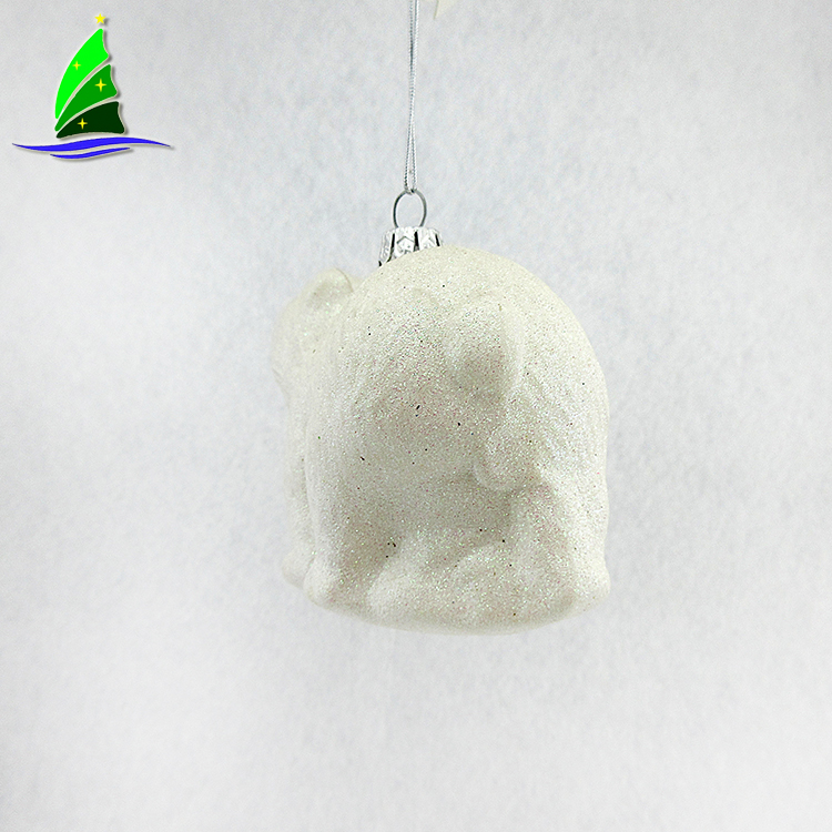 Hot Sale Factory Direct Price Hanging Polar Bear Glass Ornaments Xmas Glass Ornament Decorations