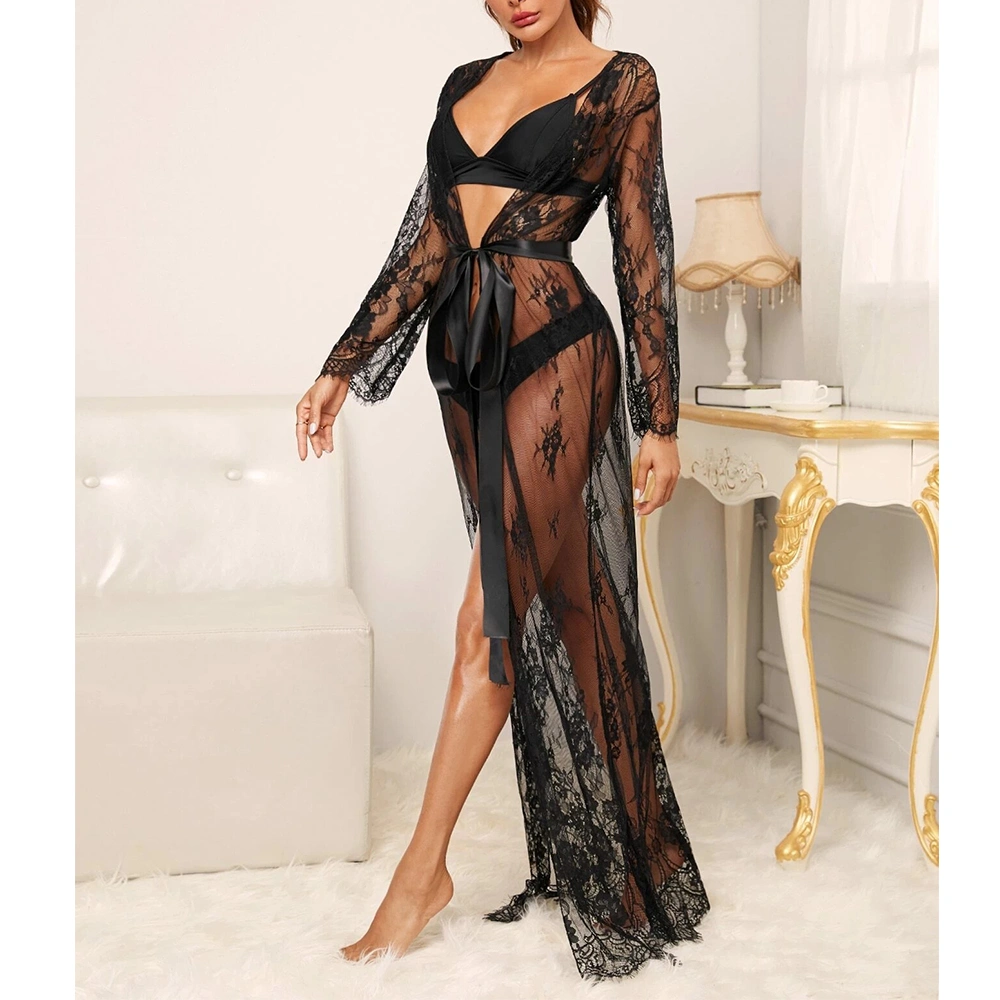 OEM China Factory Women Backless Mesh Transparans Plus Size Dress 2020 Skinny Women Lace Dresses Summer