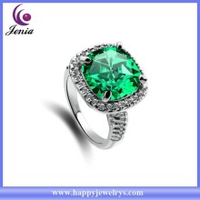 Green zircon 18k gold plated wholesale price latest gold ring designs ( YWR2014797-3)