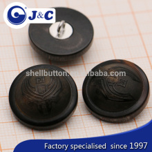 Customize size real ox horn buttons,round shape natural horn buttons with metal base