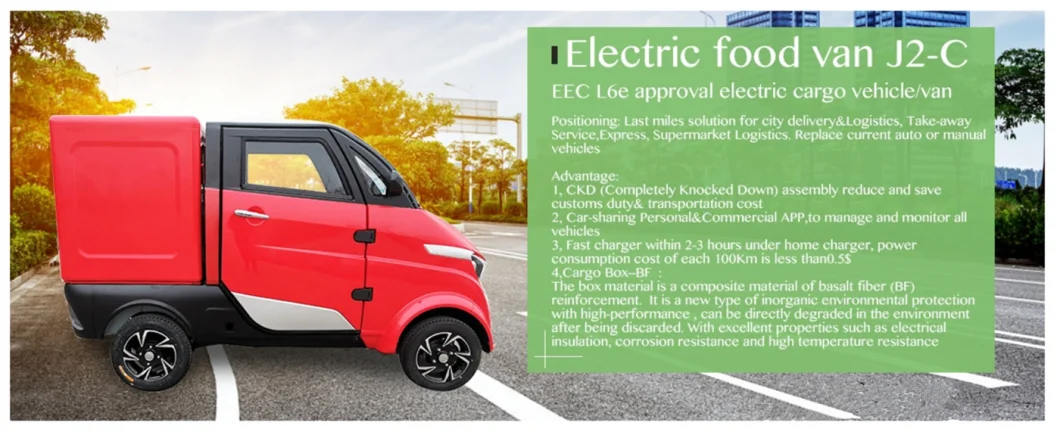 4 Wheels 3000W Mini Electric Sprinter Van for Cargo Delivery