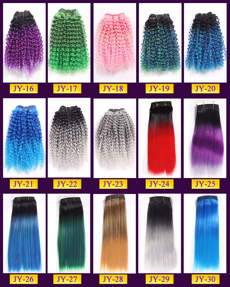 Ombre Synthetic hair extension Accept OEM hair color Factory Wholesale Vendor