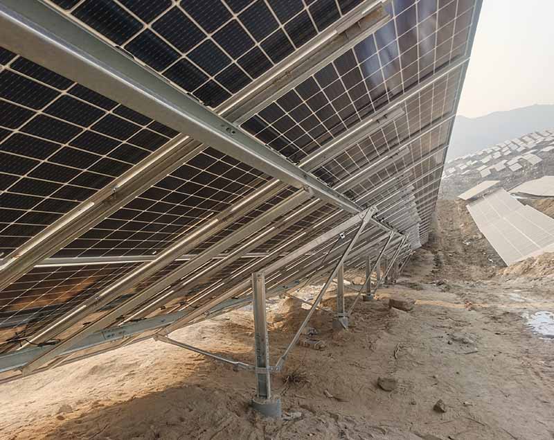 Single column solar panel support