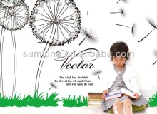 "Dandelions" PVC Wall Stickers, Removable Flower Wall Stickers 1/3
