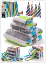 Hot Stripes Bath Towel Softextile ,Cotton Bath Towel Set Gift Set Packing