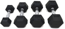 Hex fixed rubber covered dumbbell fitness equipment
