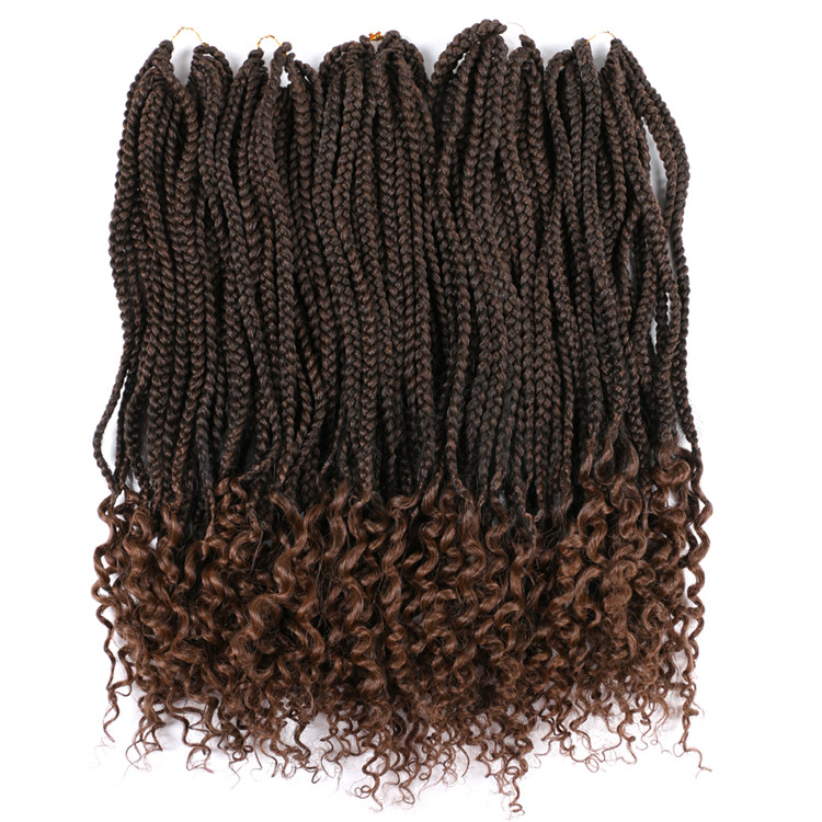 18inch box braids goddess crochet hair synthetic extension with flashy curl faux locs