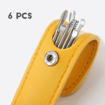 6-Piece Stainless Steel Ear Wax Collector Set: Portable Ear Cleaning Tools