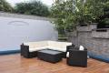 Rattan 5pcs und schwarzes Aluminiumsofa