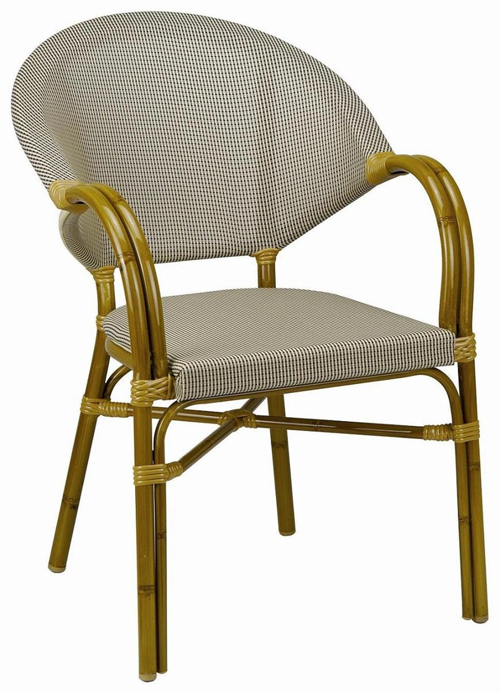 White Fabric Seating Silver Powder Coated Aluminum Frame Light Weight Dining Chair