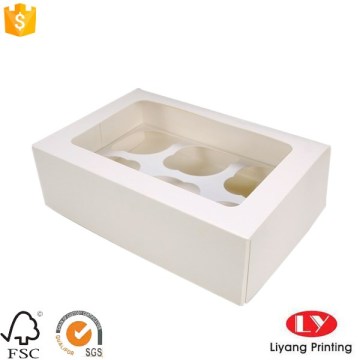 Cheap cupcake food box with clear window