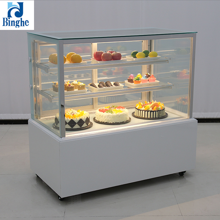 top quality commercial curved glass cover cake showcase refrigerated chocolate display case